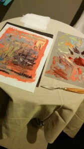 Painting in process with palate