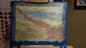 Paint applied to back of glass