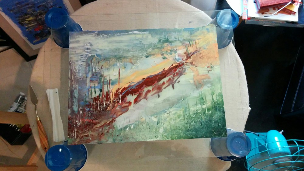 The work begins on the front.