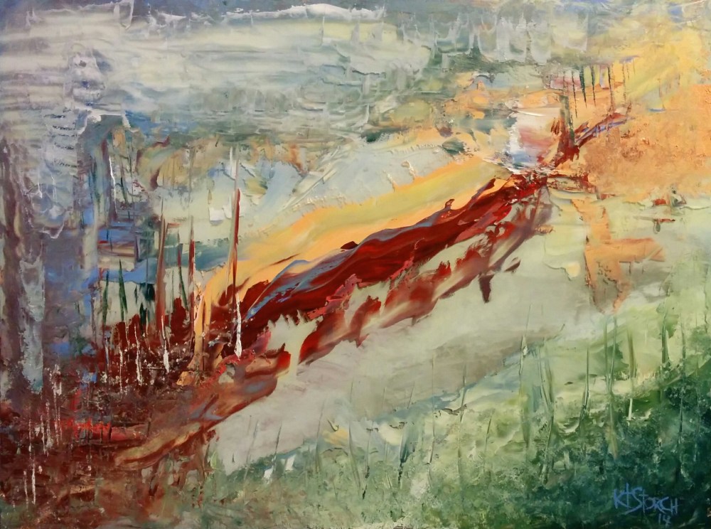 Untitled 0.8, oil on 16x20 glass (both sides)