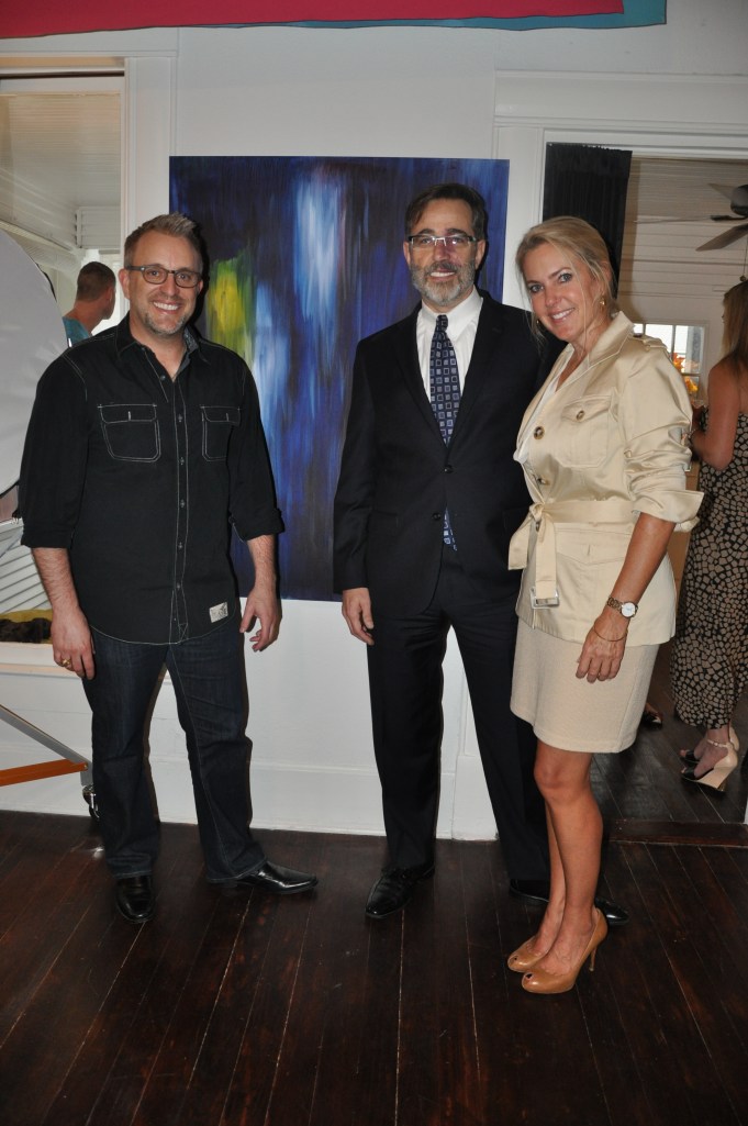 Artist, with new owner and friend.